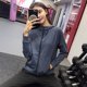 thumbnail image 1 of Ropa de Yoga con cremallera superior para mujer, abrigo con capucha de manga larga, abrigo deportivo holgado de talla grande para correr, entrenamiento y adelgazamiento, 1 of 5