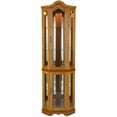 thumbnail image 1 of SEI Furniture Riley Lighted Corner Curio Cabinet in Golden Oak, 1 of 7