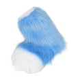 thumbnail image 4 of Fuzzy Paw Animal Cosplay Suave Dibujos animados Divertido Felpa Bestia Zapatillas de pie para Unisex Adultos Escenario Actuación Disfraces azul Yinane Pata de peluche, 4 of 8