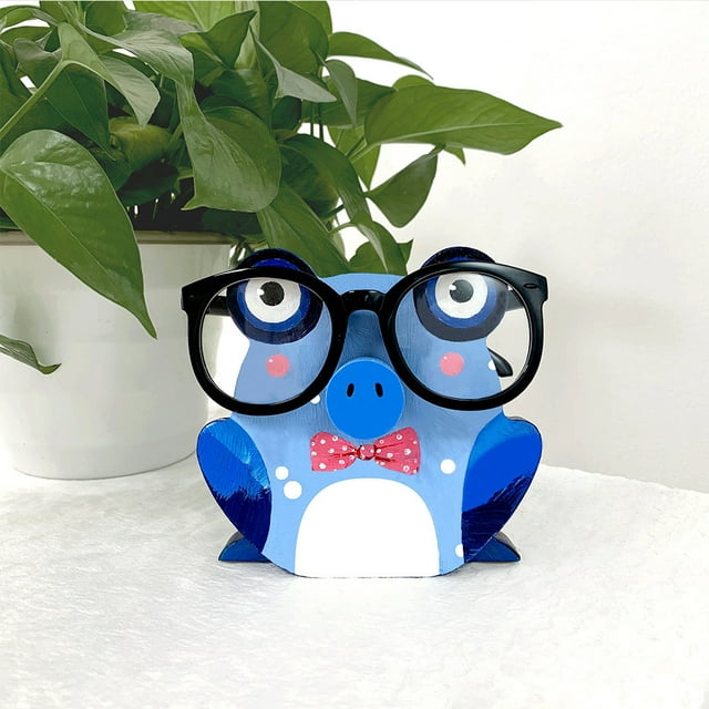 Xihbxyly Marco de Madera para Gafas, Diseño de Animal Tallado a Mano, Organizador de Escritorio Compacto, Almacenamiento Decorativo para Gafas, Joyas y Relojes, Idea de Regalo Única, Tamaño 15 X 15 C