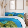 thumbnail image 6 of Ambesonne Tropical Duvet Cover Sets, Aerial Photograph of Palau, 2-King, Yellow Green Cobalt Blue, 6 of 7