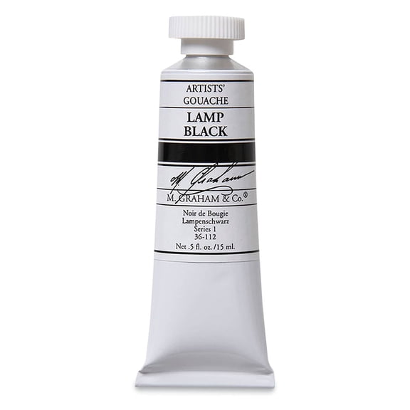 M. Graham Artists' Gouache - Lamp Black, 15 ml tube