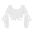 thumbnail image 6 of GJSYRH Womens 3/4 Sleeve Shrug Sheer Mesh Cardigans Tie Front Cropped Lightweight Bolero Shawl Top for Casual Going Out White One Size, 6 of 6