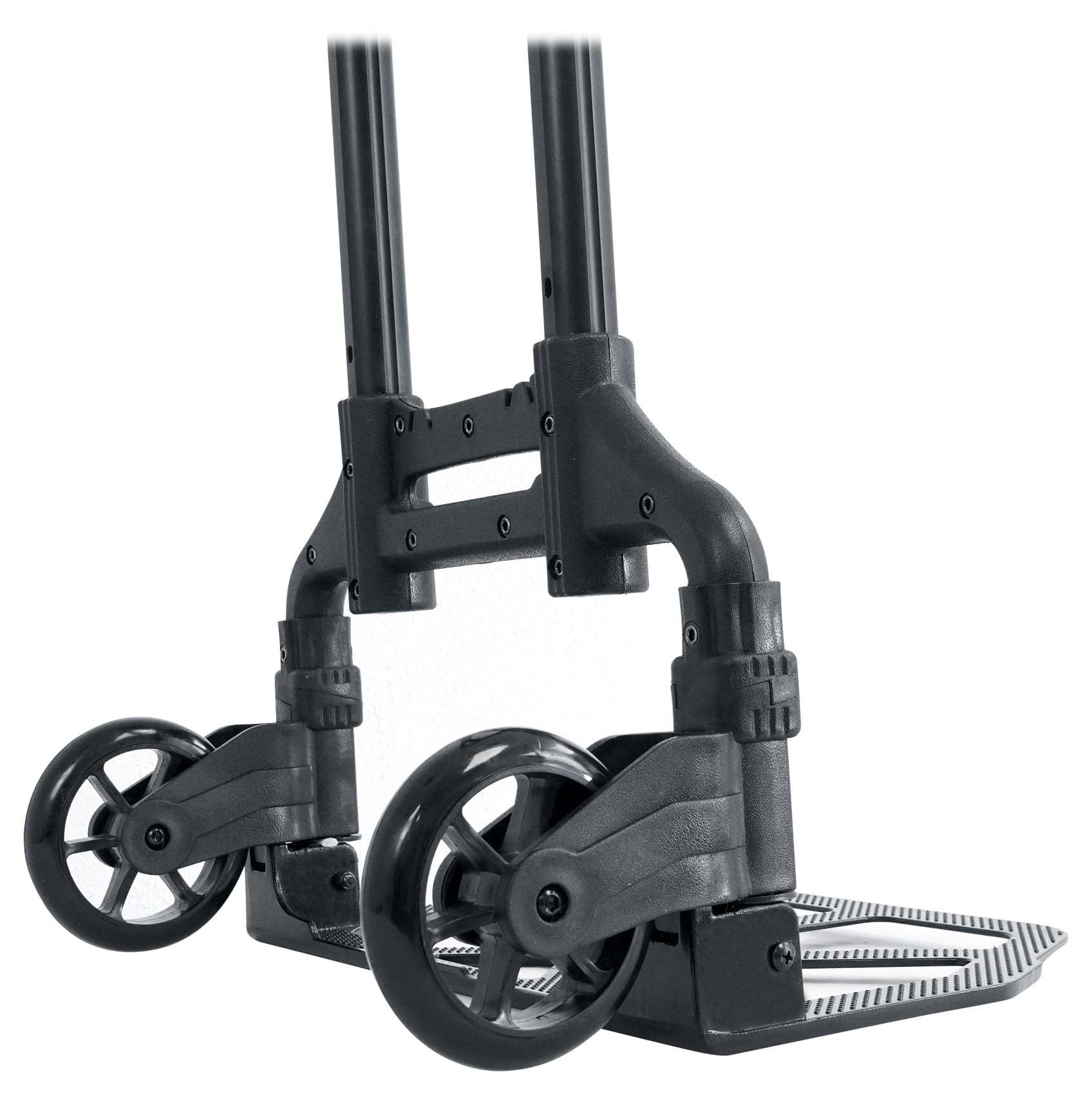 Rockville GigMate Foldable Aluminum Trolley Equipment Transport Hand Truck Cart 154 lb Capacity Black