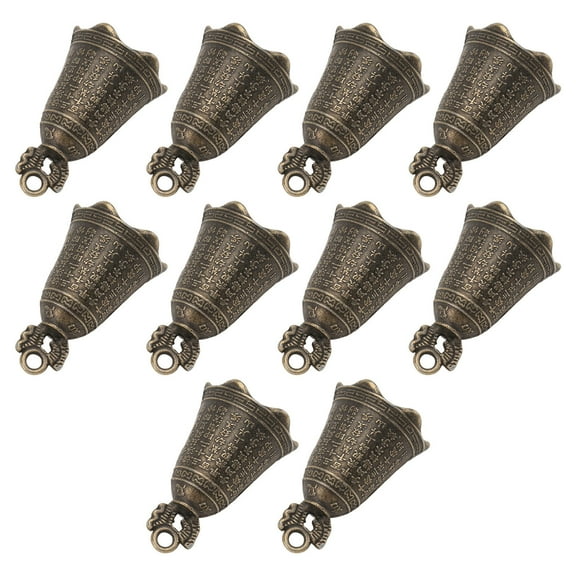 WHAMVOX 10Pcs Bronze Jingle Bell Ornament Hanging for Christmas and Home