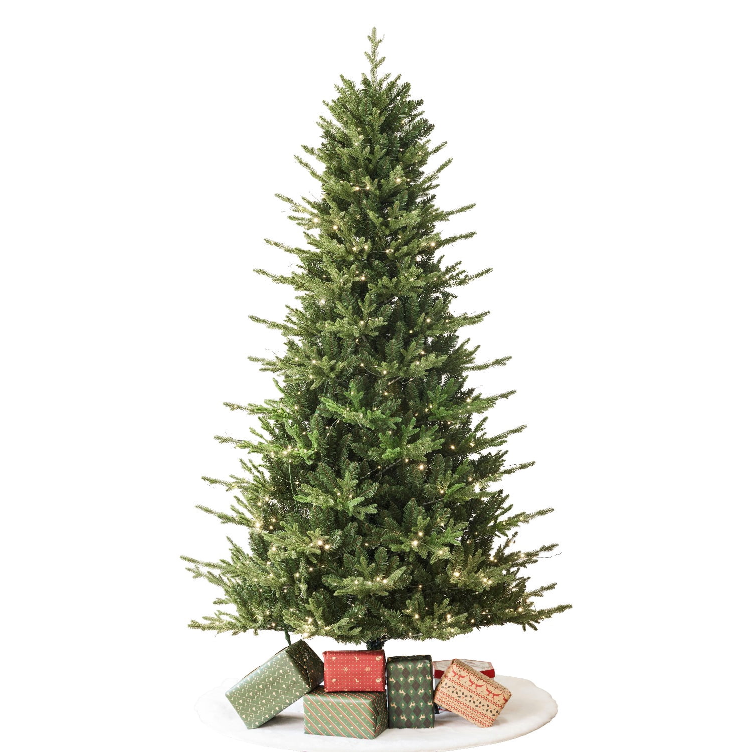 Puleo International 7.5 ft. Tall Pre-Lit Slim Fraser Fir 