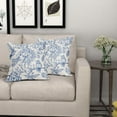 thumbnail image 6 of Chinoiserie Blue White Floral Pillow Covers 18X18 Inch French Country Vintage Flowers Bird Decorative Pillow Cases Set of 2 Seasonal Cotton Linen Throw Pillows Farmhouse Home Decor For Sofa Couch, 6 of 6