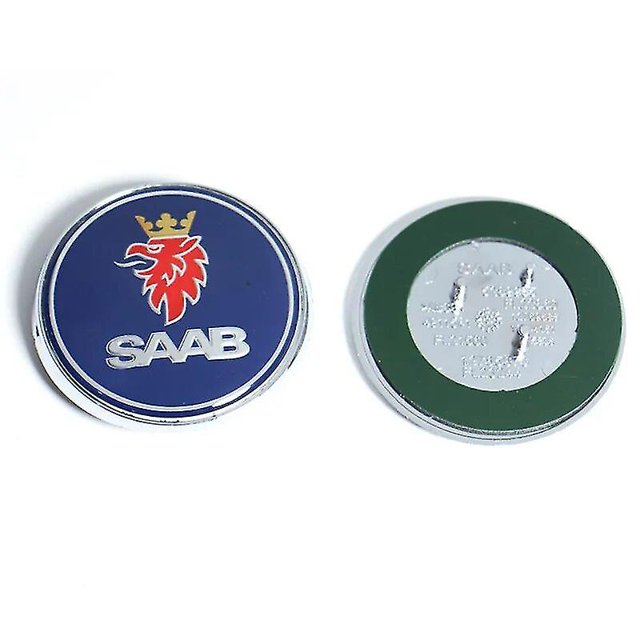 68mm 2 3-pin Saab Car Front Hood Emblem Tailgate Bumper Badge Compatible with Saab 9 3 9 5 9-3 9-5 Saab Emblem Decal Accessories Ya