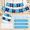Blue, variant on Pastel Felt DIY Custom Banner Kit with Letter Set for Party and Birthday Decorations