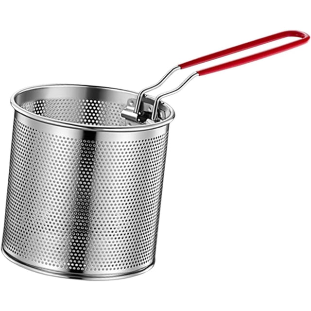 ZOUSSIQI Friteuse en Acier Inoxydable Panier de Cuisine Multifonction avec Poignée pour Frites Spaghetti Service, 12cm CA919-30221