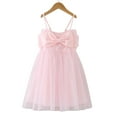 thumbnail image 2 of Vedolay Girls Summer Sleeveless Crew Neck Bow Solid Color Tulle Princess Dress,Red 5-6 Years, 2 of 5