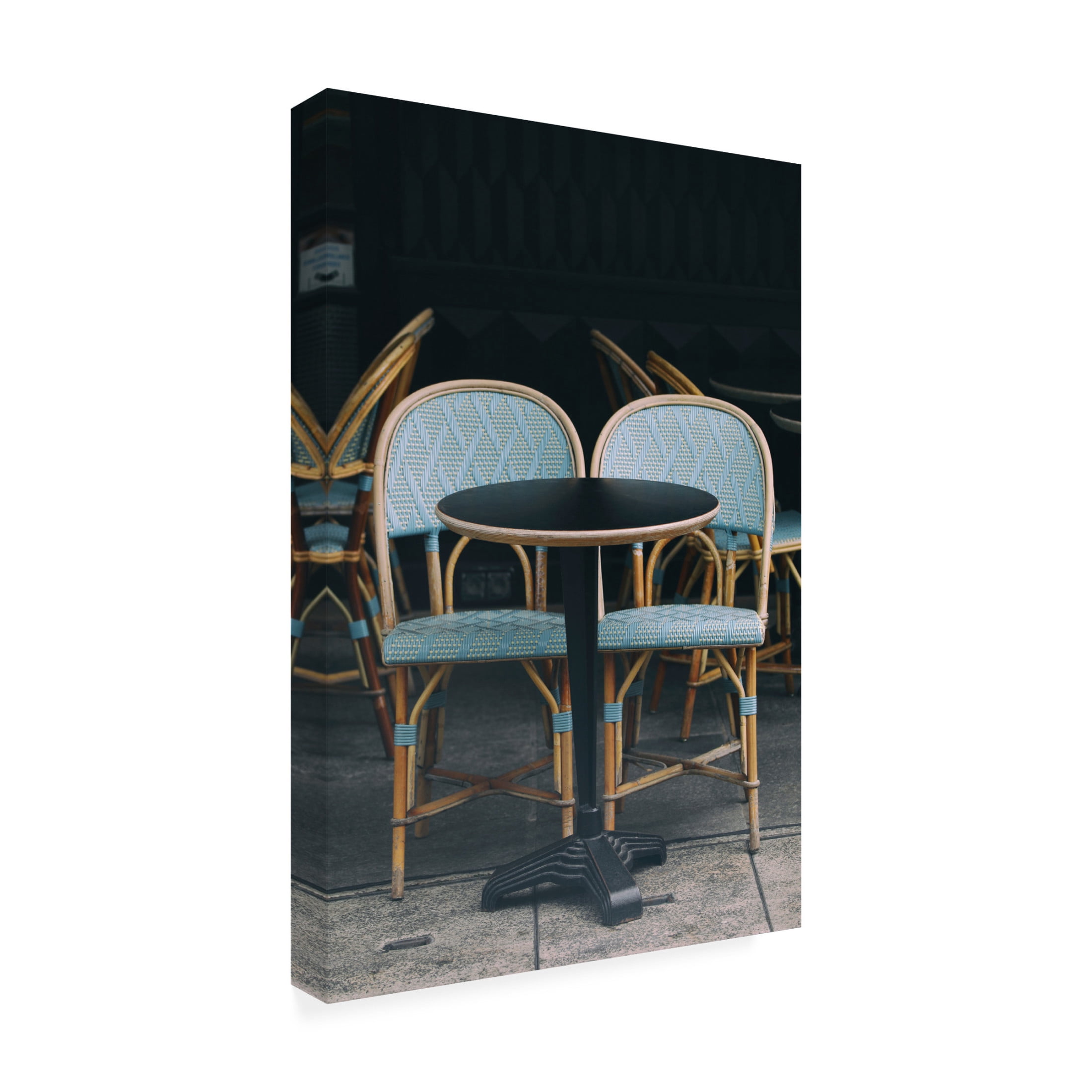 Canvas Wall Art - Carina Okula 'Perfect Paris People Watching Cafe' Wall Art for Living Room, Bedroom, or Office Décor by Trademark Fine Art - 12 x 19 Inches
