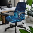 thumbnail image 2 of POLERO Elastic Cloth One Piece Desk Computer Chair Slipcover for Workspace Home, Soft Stretch Washable High Back Chair Slipcover, Turtle and Floral Pattern, 2 of 7