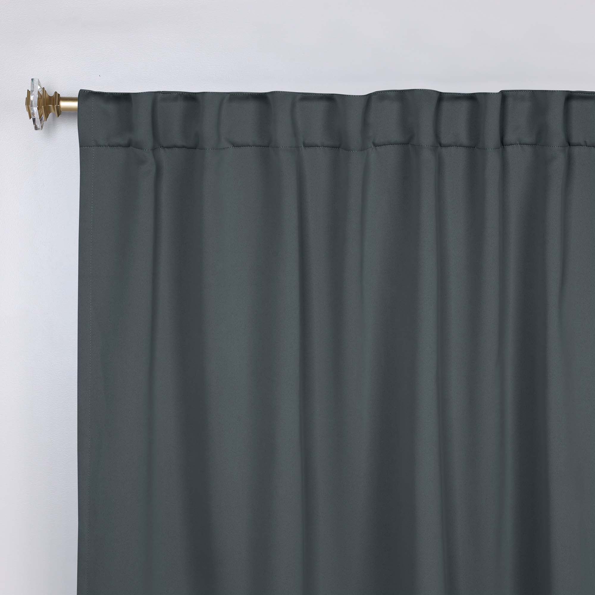 Superior Blackout Solid Light Filtering Back Tab Curtain Panel Set, 42" x 96", Grey