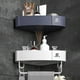 thumbnail image 1 of Organizador de encimera de baño en esquina - Estantería de plástico blanco para lavabo en el lavabo, 10,39x2,75x6,49 pulgadas, 1 of 8
