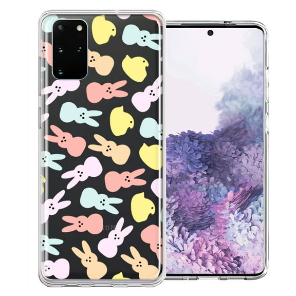 MUNDAZE for Samsung Galaxy S20 Plus Pastel Easter Polkadots Bunny Chick Candies Double Layer Phone Case Cover