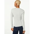 thumbnail image 4 of Free Assembly Women's Ribbed Crewneck Top with Long Sleeves, 4 of 6