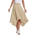 thumbnail image 2 of Airmenty Women's Skirt Summer Boho Skirt Long Maxi Skirt Elastic High Waist Beach Skirt Asymmetrical Country Cowgirl Skirts, 2 of 6