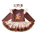 thumbnail image 3 of SOFTCCLO Baby Girl Halloween Outfit Party Long Sleeve Romper Dress Headband Comfortable Casual 2 Piece Sets Size 0-3M, 3 of 4
