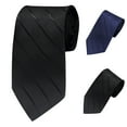 thumbnail image 5 of Xfvqtps Tie for Men Classic Neckties Solid Color Wide Stripes 3.15" for Formal Dress Business Gentleman Black, 5 of 5