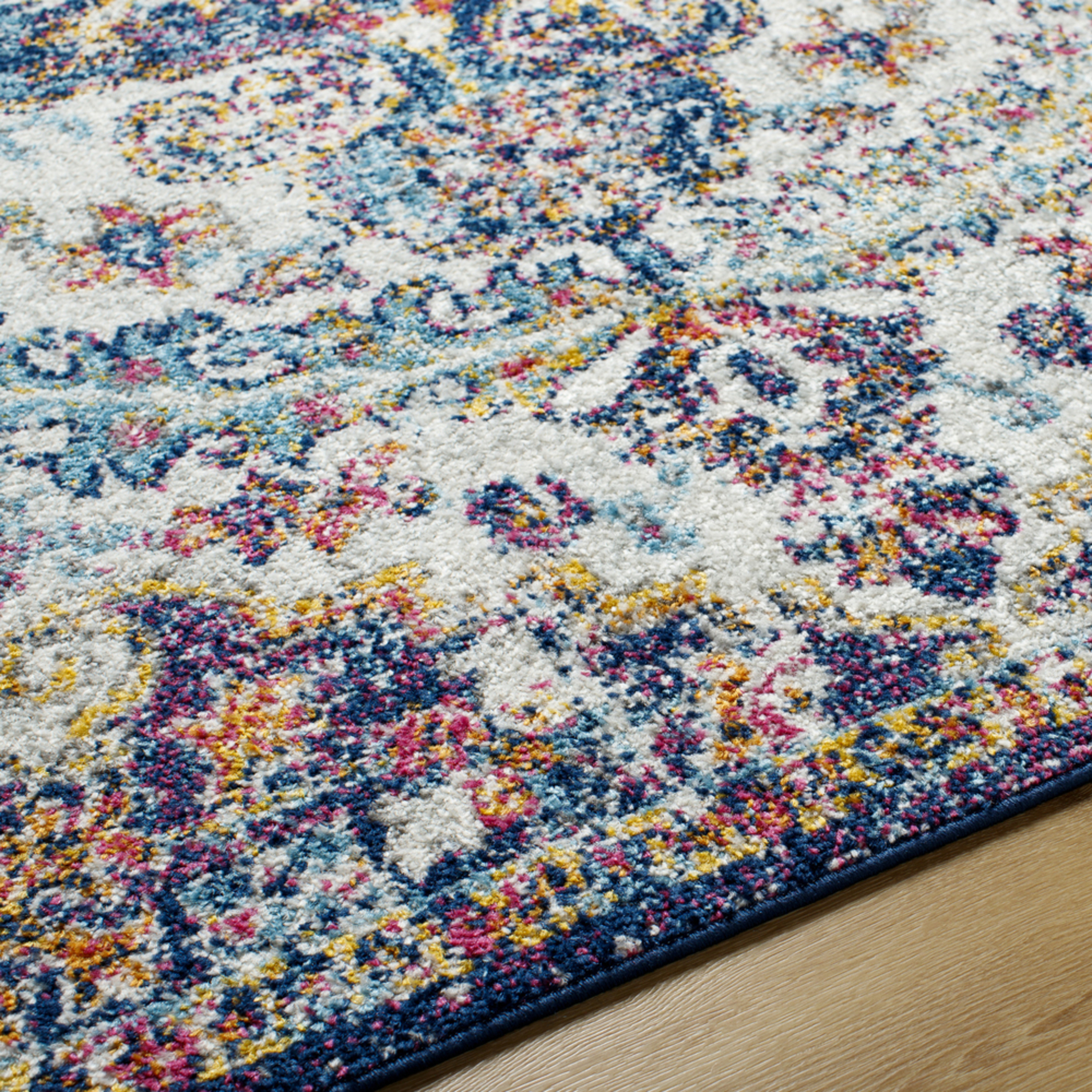 Livabliss Area Rugs for Living Room, 9x12 Harput Traditional Blue Rug, Bedroom Dining Room Home Decor Stain Resistant Carpet (8'10" x 12'6")