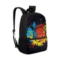 thumbnail image 2 of KUIFORTI Basketball Backpack For Girls Middle School Watercolor Backpack for Kids Elementary School Boys Bookbag 17 Inches Travel Daypack Trip Shoulder Bag with Front Compartment, 2 of 6