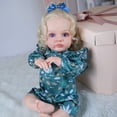 thumbnail image 5 of Reborn Baby Dolls 24'' Blue Eyes Soft Cloth Body with Silicone Limbs Christmas Birthday Gift Set for 3+ Years Children, 5 of 7