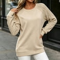 thumbnail image 7 of Atkumj Crewneck Sweatshirt Women Fashion Cable Knit Long Raglan Sleeve Pullover Sweatshirt Casual Loose Solid Color Sweaters for Women S, 7 of 7