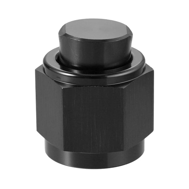 AN10 Hembra Resplandor Tapa Bloque Desactivado Tubo Conexión Aluminio Aleación Negro