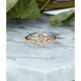 thumbnail image 2 of HeartsAndYou 0.4ct Round Cut Moissanite Engagement Ring for Women 18k Rose Gold over Silver Snowflake Design, 2 of 9