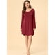 thumbnail image 3 of Pijama para mujer Allegra K Cuello Redondo Manga Larga Ropa de Dormir Suave Vestido de Salón Rojo S, 3 of 6