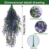 AuroraX 2 Ft Flower Garland for Hanging Decoration,Thanksgiving,Baby'S Breath Christmas Floral Garland,Artificial Vines,for Wedding,Festival Decor,Wall Decoration,Purple