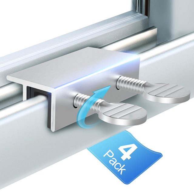 YQHWQ Sliding Window Locks Security Up and Down Window - Glass Windows Lock for Child Proof Home Safety Vertical Window Stopper, Adjustable Aluminum Double Lock Kid Guard for Patio AC Tr