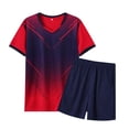 thumbnail image 1 of dmqupv Ensemble de Shorts Athlétiques pour Garçons Ensemble à Manches Courtes et Shorts pour Garçons Confortable et Respirant pour Garçons Rouge, 7-8 Ans, 1 of 3