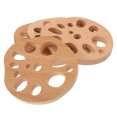 thumbnail image 3 of Miangastore Cute Coasters Lotus Root Slice Shape Beige Beech Wood 4Pcs 3.7X3.3X0.4In, 3 of 9