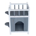 thumbnail image 3 of SalonMore Chat Animal de Compagnie Maison avec Balcon Maison Petit Chien Extérieur Abri Intérieur, 3 of 8
