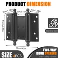 thumbnail image 2 of 4 Pack 3" Double Action Spring Hinges, Self Closing Door Hinges for Saloon Cafe Pub Swinging Doors, Including Pins and Screws, 2 of 7