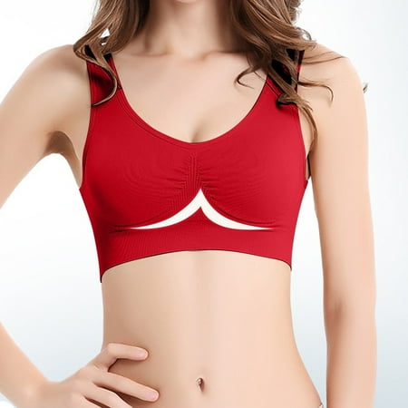 Juslio Minimizer Bras for Women Full Coverage Athletic Lightweight Wirefree Solid Vest Breasted Bra