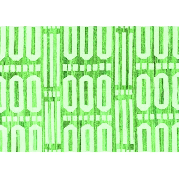 Ahgly Company Indoor Rectangle Solid Green Modern Area Rugs, 4' x 6'