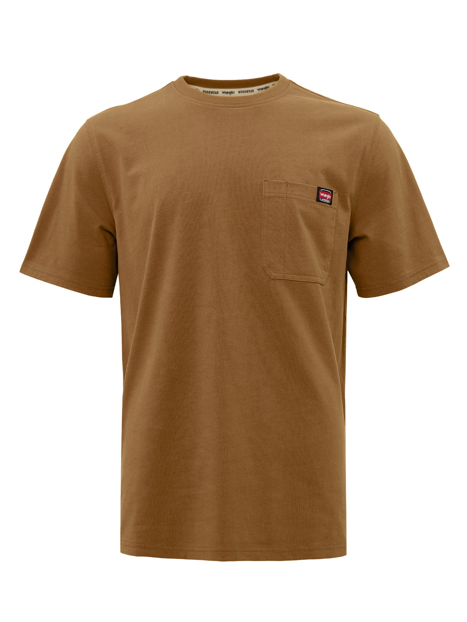 Wrangler Workwear Men's Short Sleeve Heavyweight Pocket Crew Work Shirt, size S-2XLT
