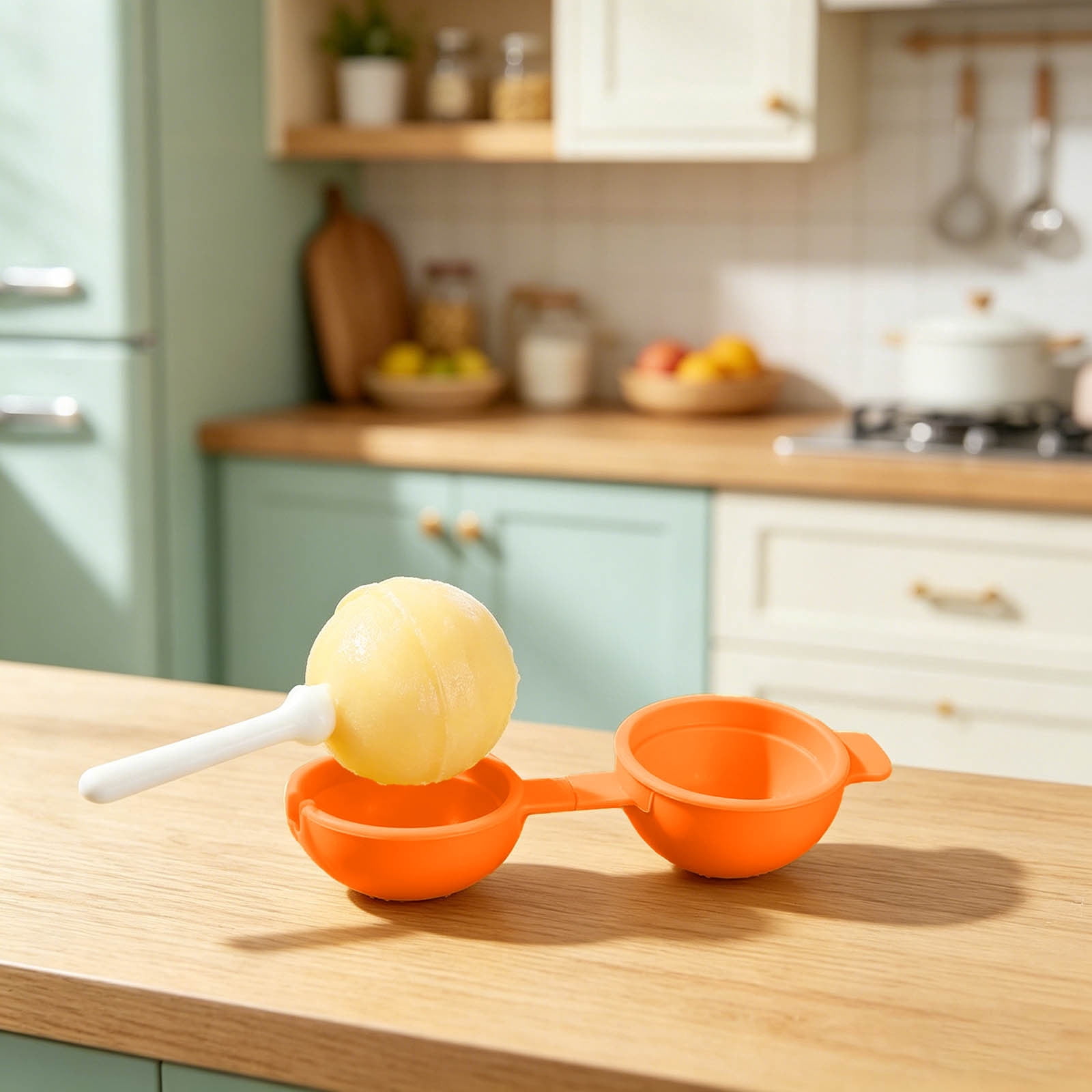 HaiXin Hub Reusable Lollipop-Shaped Ice Mold, Easy Release Maker,2pcs Orange