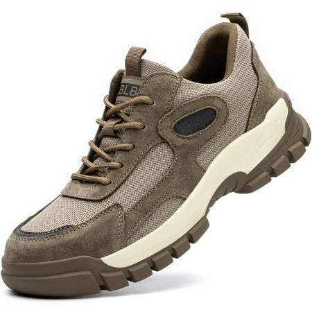Tanleewa Leather Steel Toe Work Safety Shoes for Men Nonslip Shoe Size Men7/Women8