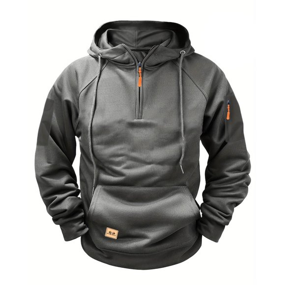 Men’s Hoodie Pullover Men Men's Tactical Sweatshirt Fleece Sweater Pullover Sweater Men Mens Fall Outfits, Dark Gray, XL