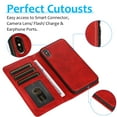thumbnail image 6 of iPhone X 2017 Case/iPhone XS Case 2018, Allytech Support Magnetic Car Mount Detachable Case with Lanyard Wallet Vegan Leather Shockproof Stand Case for iPhone X/ iPhone XS(6.1"), Red, 6 of 8