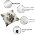 thumbnail image 4 of BCIIG Pine Cone Christmas Throw Cushion Cover Twig Decorative Pillow Case Pine Cone Winter Pillow Case Soft Holiday Cushion Cover Suitable for beds, sofas, sofas, living rooms 12x12in, 4 of 5