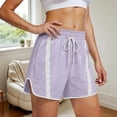 thumbnail image 2 of Uaswgudfs Women's Color Block Athletic Shorts, Elastic Drawstring Loose Fit Casual Shorts for Summer Sports & Daily Wear, 2 of 6