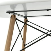 Mainstays 42 in Round Dining Table, Mid-Century Style, Beech and White