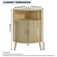 thumbnail image 2 of Bathroom Storage Cabinet, 31.5" Narrow Floor Corner Storage Cabinet with Fluted Doors & Shelves, Wood, 2 of 9