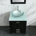 thumbnail image 4 of Wonline 24" Wood Bathroom Cabinet Single Vanity Glass Vessel Sink w/Mirror & Countertop, 4 of 7
