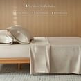 thumbnail image 6 of MooMee Sheet Set Queen 600TC 100% Long-Staple Cotton Silky Sateen Smooth Luxury 4pcs(Light Beige), 6 of 6